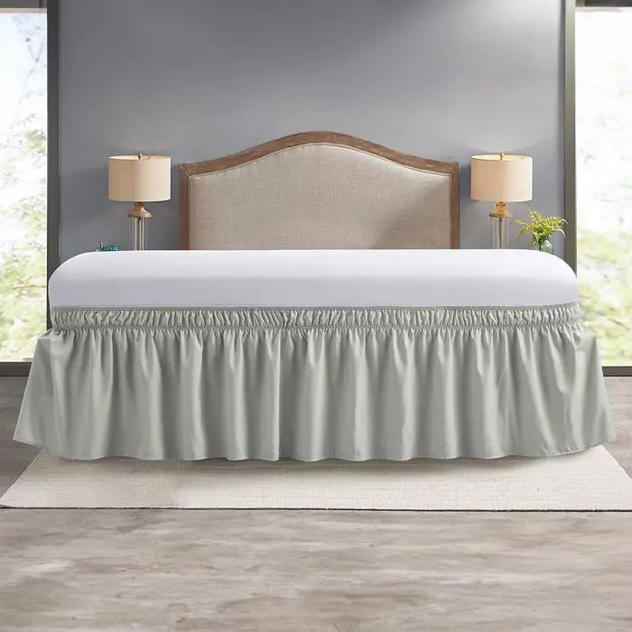 Jupe de lit élastique à volants, douce et confortable, couvre-lit résistant à la décoloration, sans 