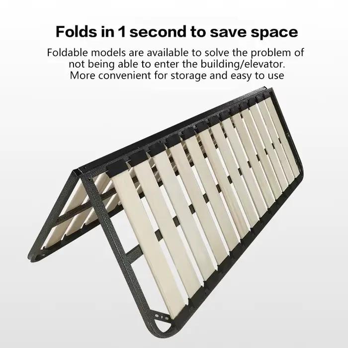 Cadre pliant cadre de Support de lit cadre de lit Tatami haute charge 1.2m 1.5m 1.8m en option sans tête de lit cadre de lit en bois massif