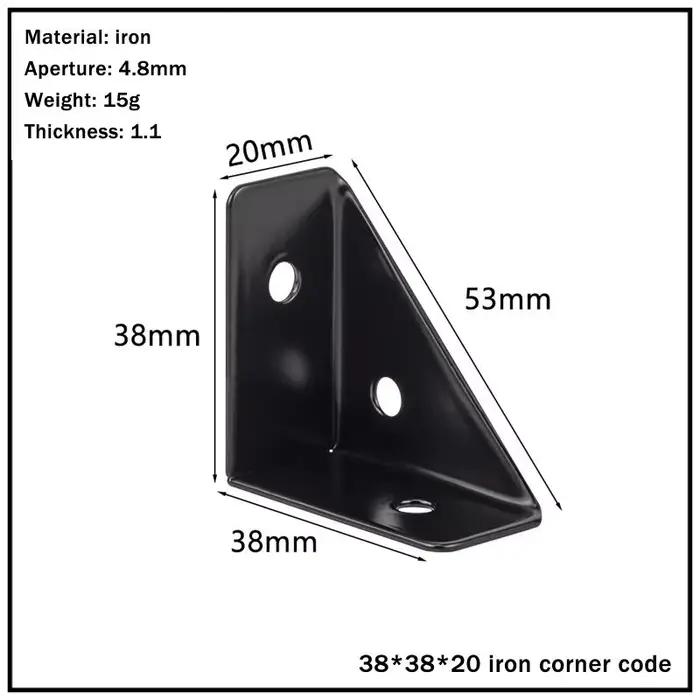 Supports d'angle triangulaires droits, attaches de connecteur d'angle de meubles en bois blanc et no