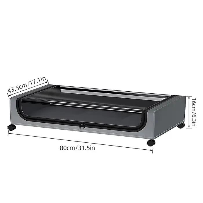 Conteneur de rangement sous lit avec couvercles et roulettes