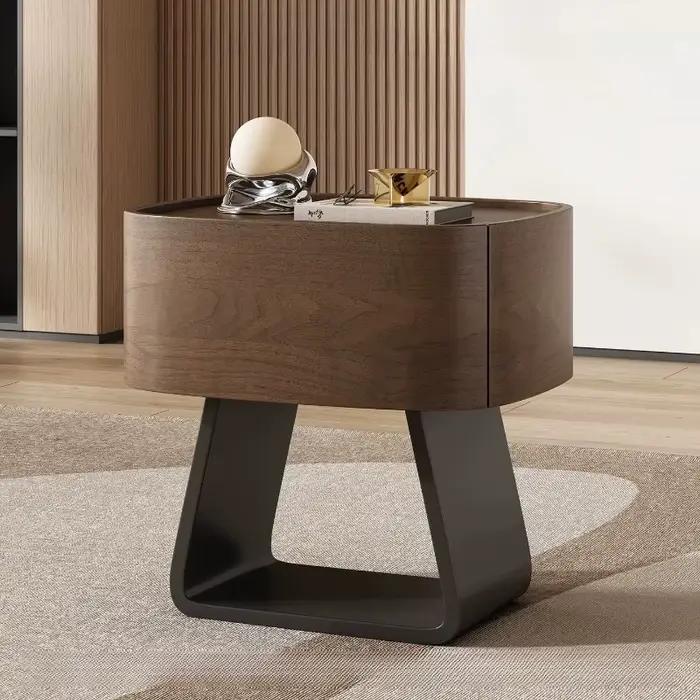 Table de chevet en bois moderne et design noir pour bureau, chambre à coucher et hôtel
