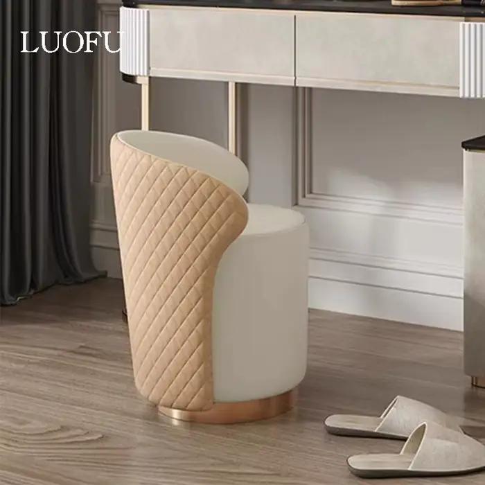 Tabouret de coiffeuse de luxe pour chambre à coucher, chaise de maquillage tendance, chaise de coiff
