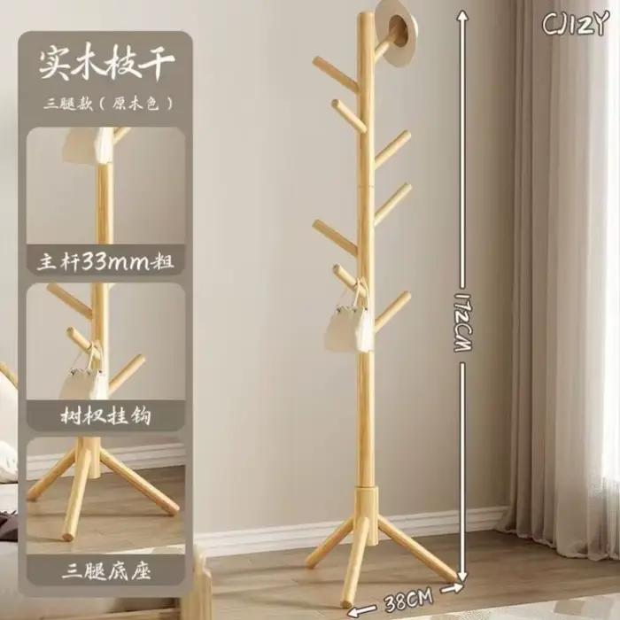 Porte-vêtements sur pied en bois, style vintage, pour chambre et appartement, économique, meuble de 
