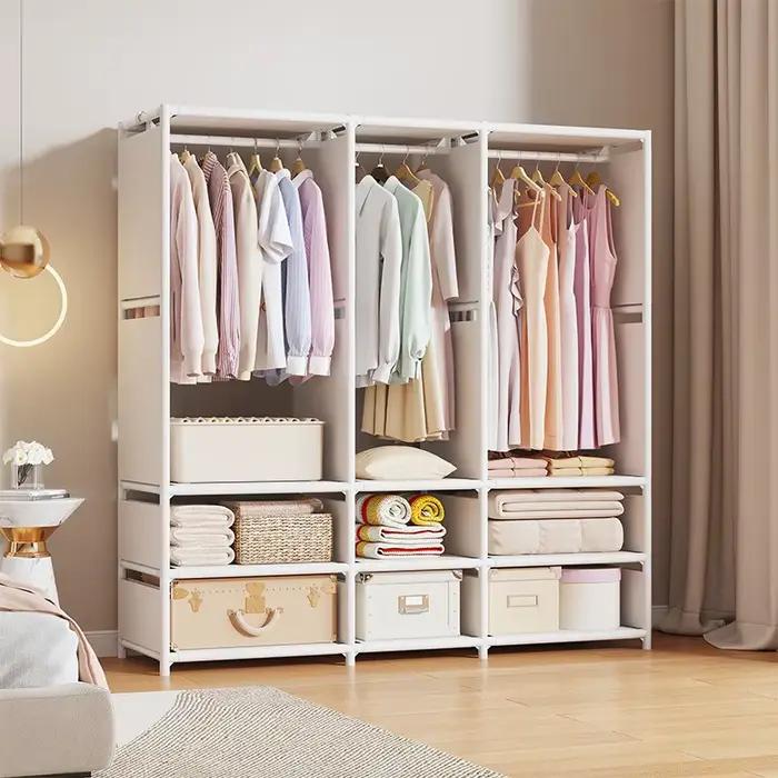 Nouvelle armoire de chambre à coucher, montage simple, économique, robuste, durable, idéale pour appartement ou maison de location, armoire suspendue