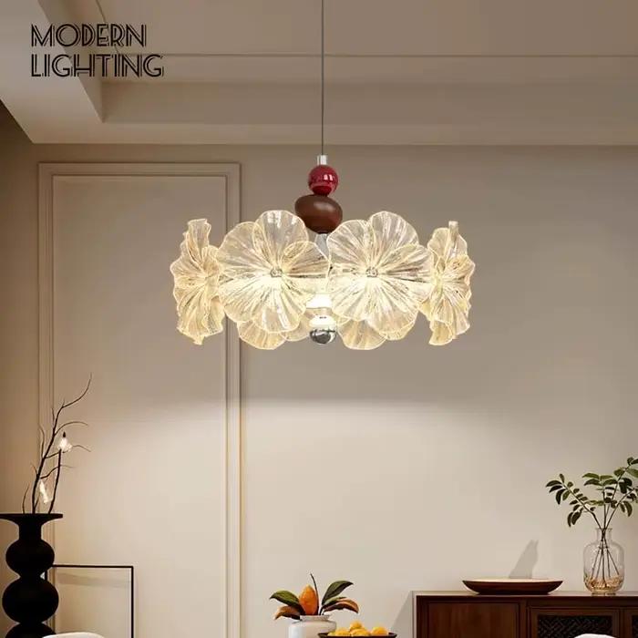 Lampe à suspension de tête de lit en cristal d'imitation de LED