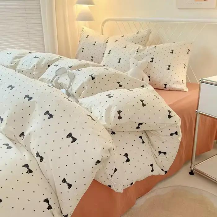 Parure de lit Queen, ensemble de draps imprimés réactifs