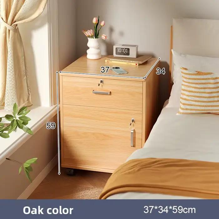 Armoire de chevet stable et simple avec serrure, étagère de rangement multifonctionnelle amovible, a