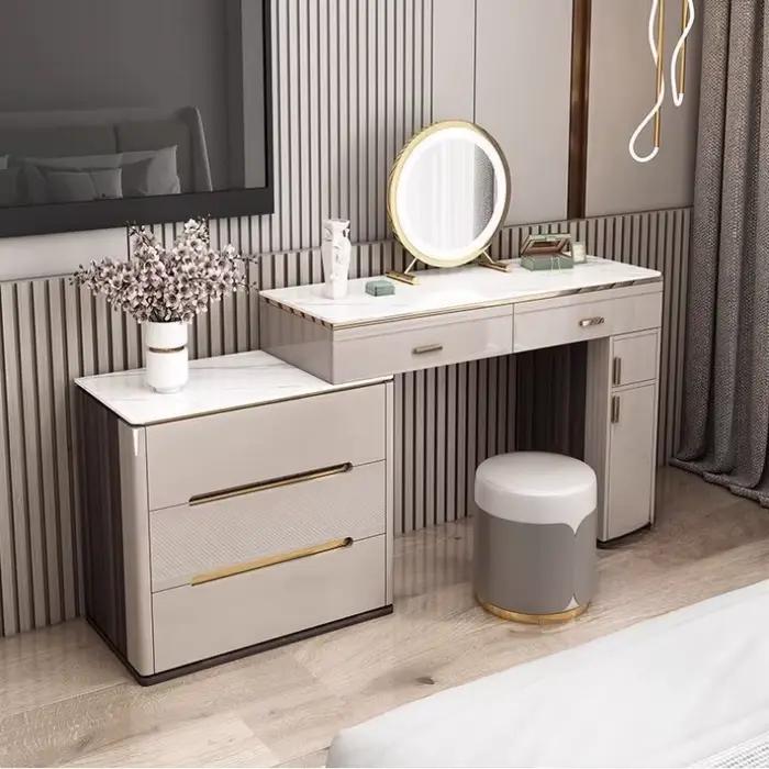 Organisateur de rangement coiffeuse tabouret moderne en bois massif