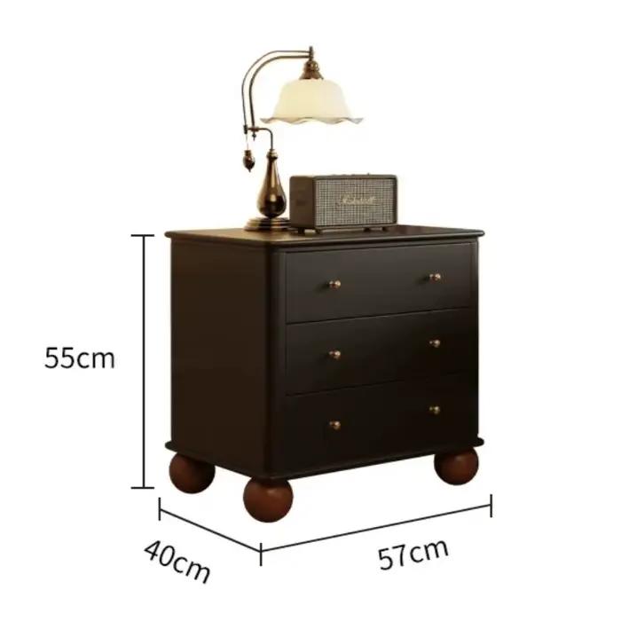 Table de chevet de bureau à tiroirs, design moderne, table basse étroite, commode noire pour chambre, meubles vintage