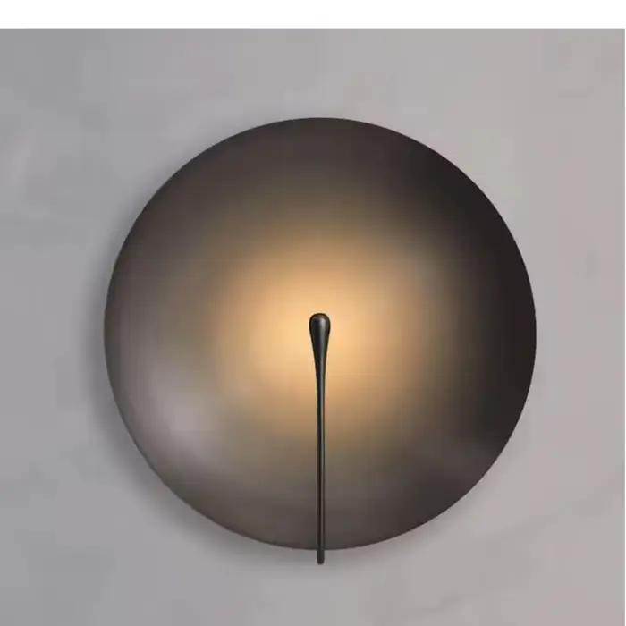 Italien Vintage en acier inoxydable rond mur LED lumière étude couloir mur chambre chevet salon applique luminaires