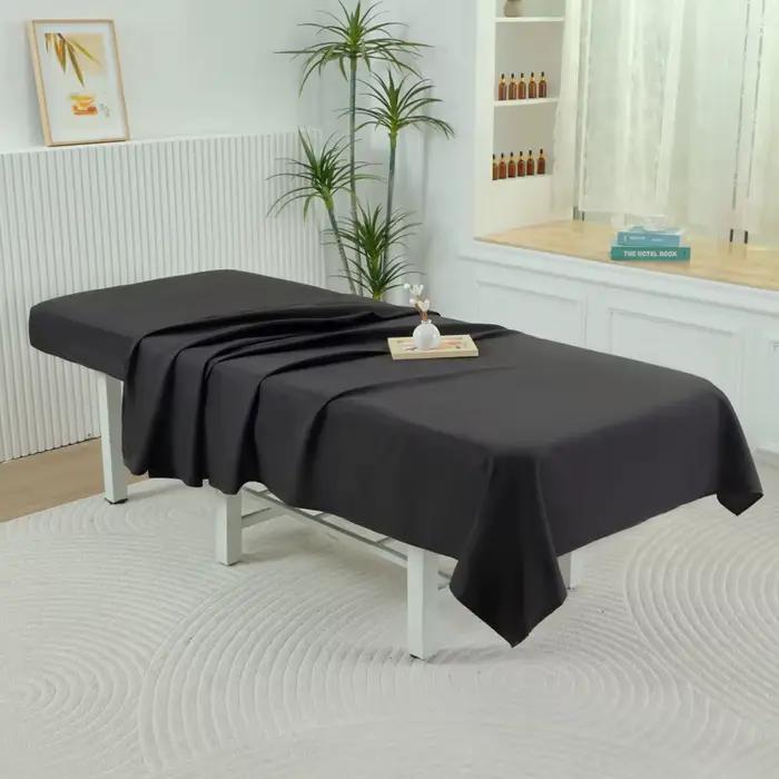 Lot de 2 draps-housses et couvre-lit pour table de massage de salon de beauté, sans trous, ensembles de draps pour table de beauté