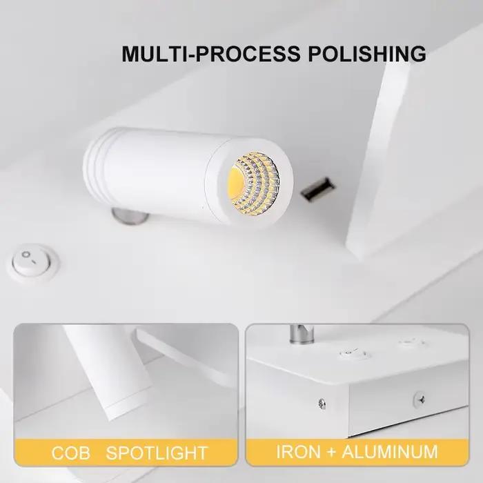 Applique de chevet avec projecteur 3W