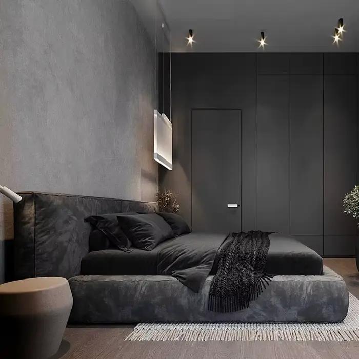 Tables de chevet lit rembourré Unique japonais Double cadre de lit français meubles de couchage Para dortoir accessoires de chambre