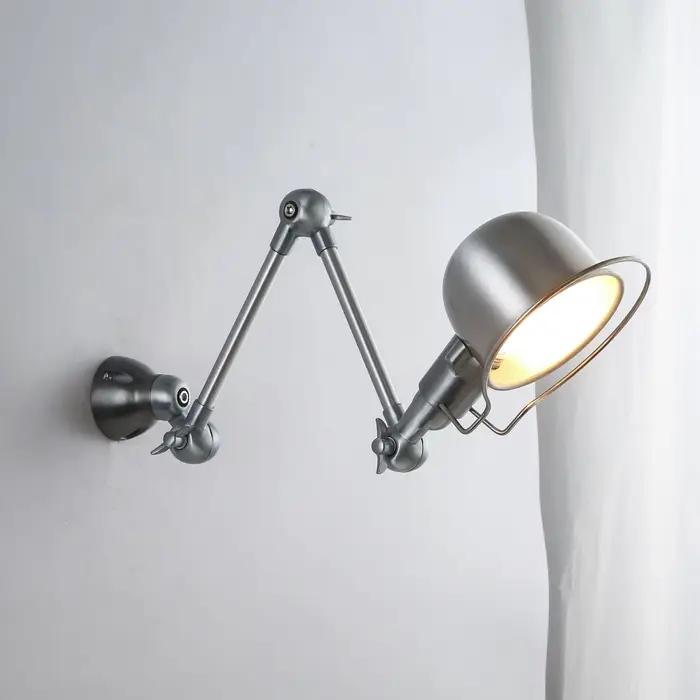 Bauhaus vintage argent applique américaine industrielle minimaliste lampe de table chambre chevet fond réglable éclairage mural
