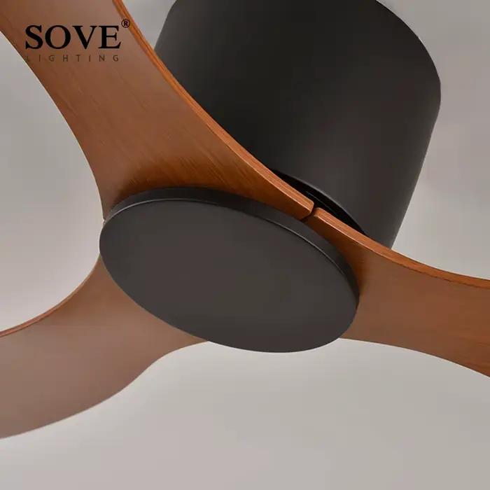 SOVE moderne noir blanc bas plancher moteur à courant continu 30W ventilateurs de plafond avec téléc