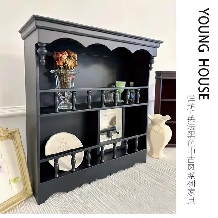 Armoire de curiosité en bois massif sculpté, Style européen et américain français, armoire de curios