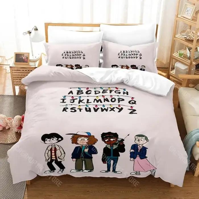 Ensemble de literie imprimé 3D Stranger Millie Bobby Brown, ensemble de lit simple, double, Queen, K