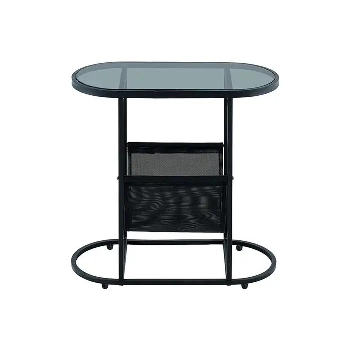 Petites tables d'appoint ovales en verre, petit espace de salon avec spe, espace de stockage d'évalu