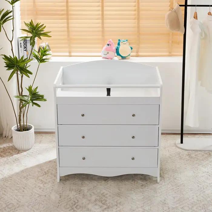 Avalon Commode double à 6 tiroirs (blanc) – Commode pour chambre d'enfant, organisateur de commode p