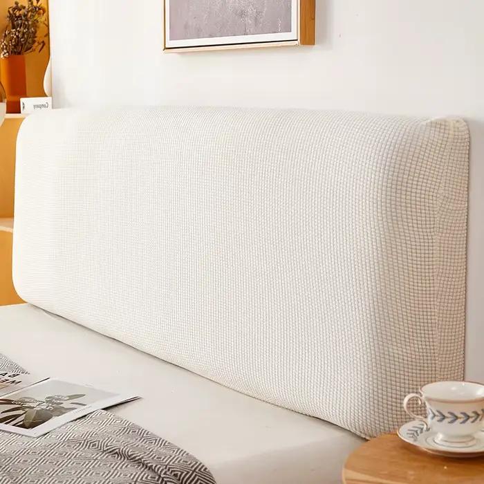 Housse de tête de lit élastique de couleur unie, tissu à haute élasticité, antidérapante, anti-pouss
