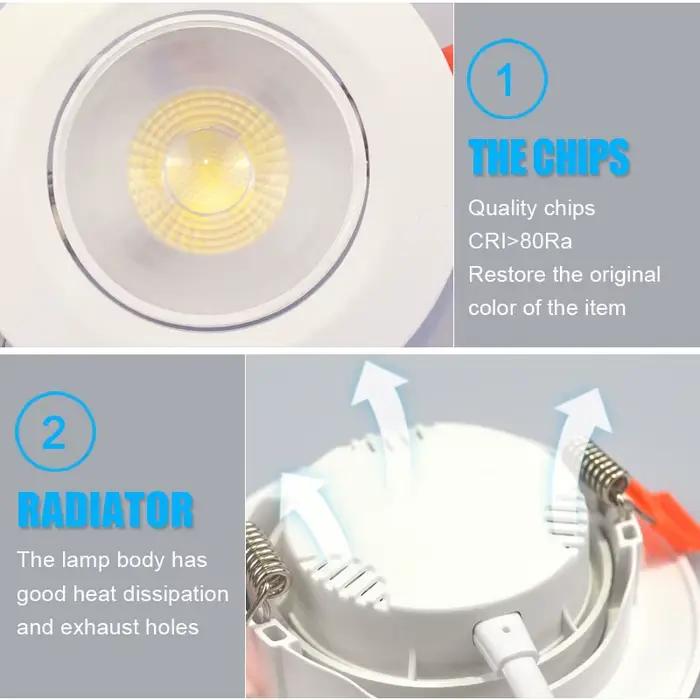 Spot Lumineux LED Rotatif à Angle Réglable pour le Plafond, Éclairage d'Nikde Couleur Blanche, 5/7/9