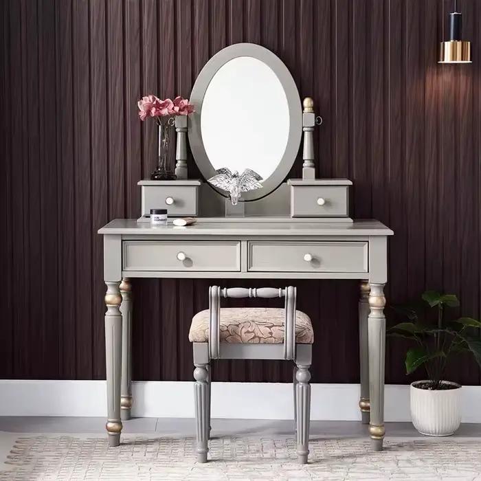 Coiffeuse esthétique nordique moderne à la mode élégante luxe vanité Table tiroirs Simple Tocador De
