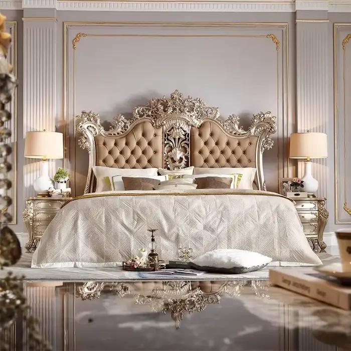 Armoires de lit esthétiques modernes, pieds de cadre, Table d'appoint de lit Double princesse, King