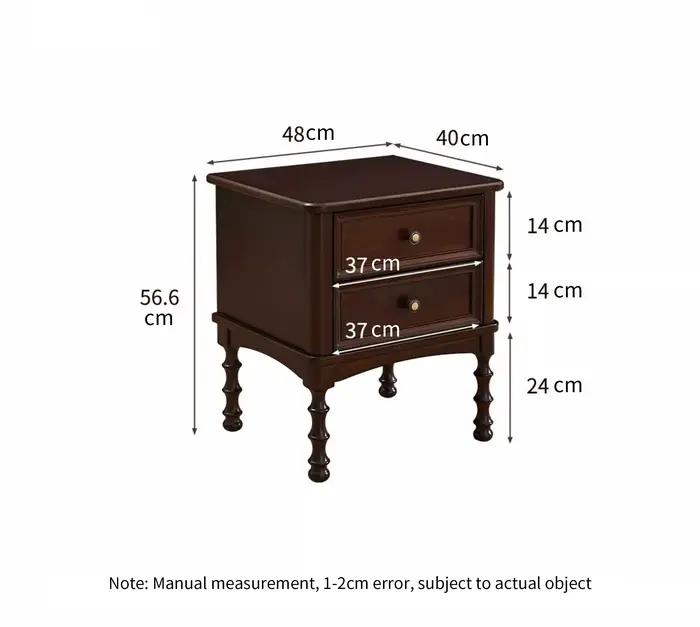 Armoire de chevet d'angle en bois massif de style américain, tiroir de rangement pour chambre à couc