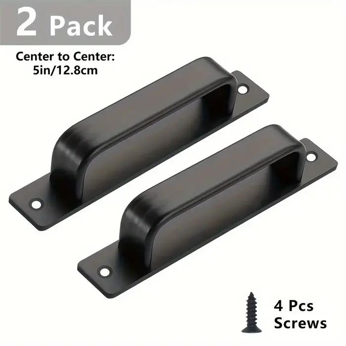 Poignées de porte de grange noires, 2 pièces, poignées d'armoire noires mates, glissières de tiroir