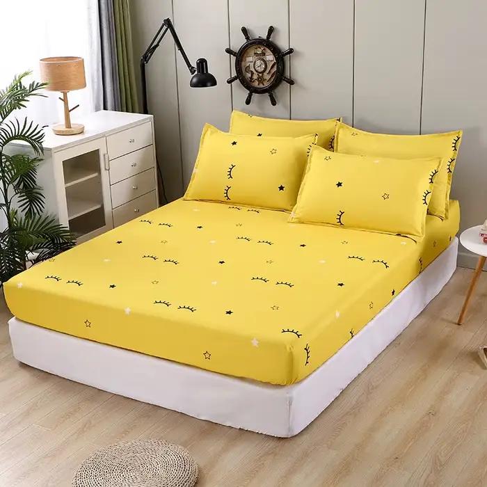 Housse de matelas imprimée pour lit, anti-poussière, protection intégrale, pour lits simples, double