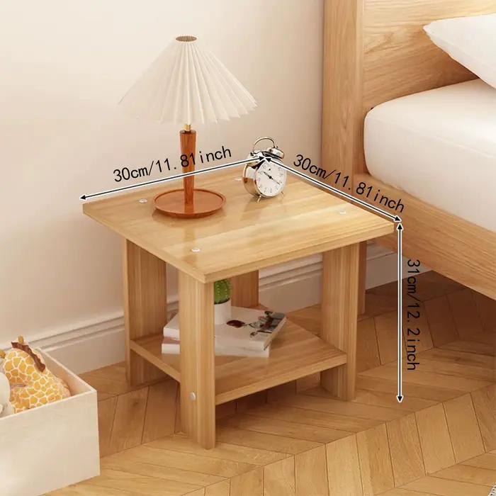 Table de chevet Double couche en bois, Simple et solide, pour Table, canapé, Table d'appoint, maison