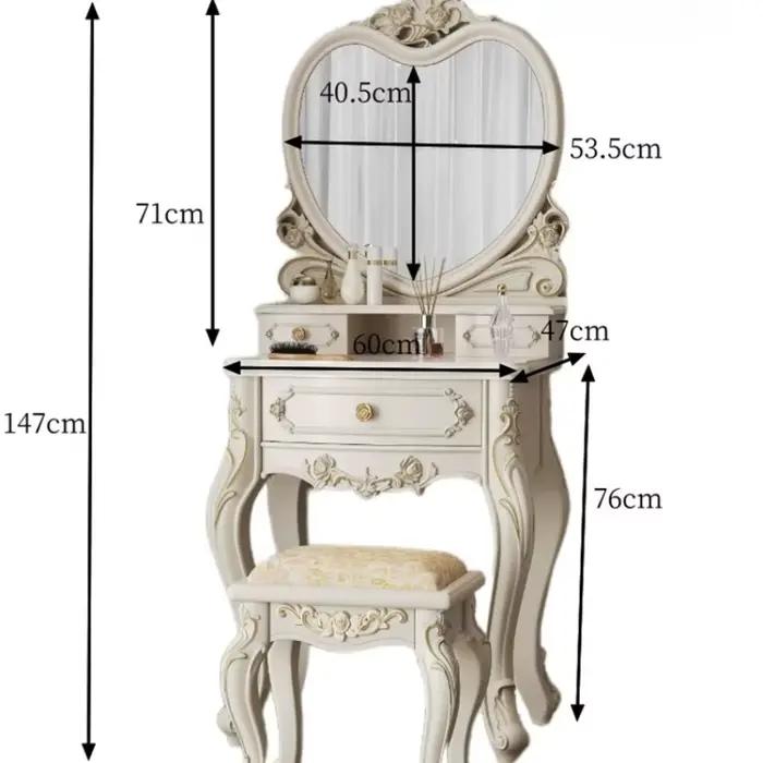 Meubles de chambre à coucher de luxe léger et haut de gamme : coiffeuses européennes, tables de toil