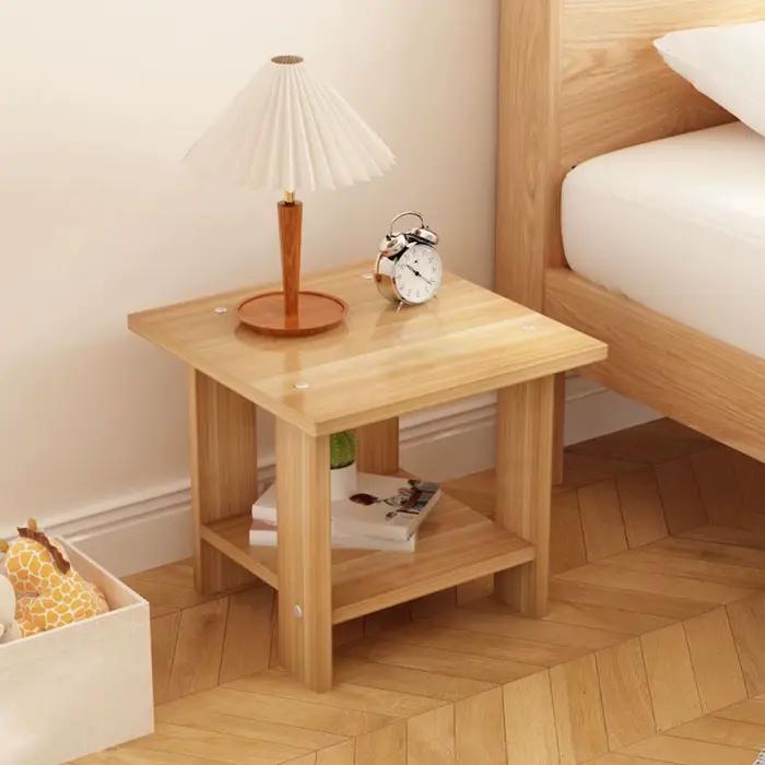 Table de chevet Double couche en bois, Simple et solide, pour Table, canapé, Table d'appoint, maison