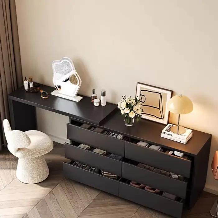 Coiffeuse en bois noir italien Vintage rangement Design