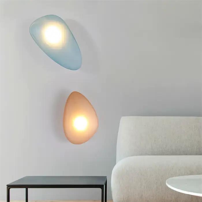 Applique Murale LED en Forme de Galets, Design Nordique Moderne, Luminaire Décoratif d'Nik, Idéal pour un Salon, une Chambre à Coucher ou des Escaliers