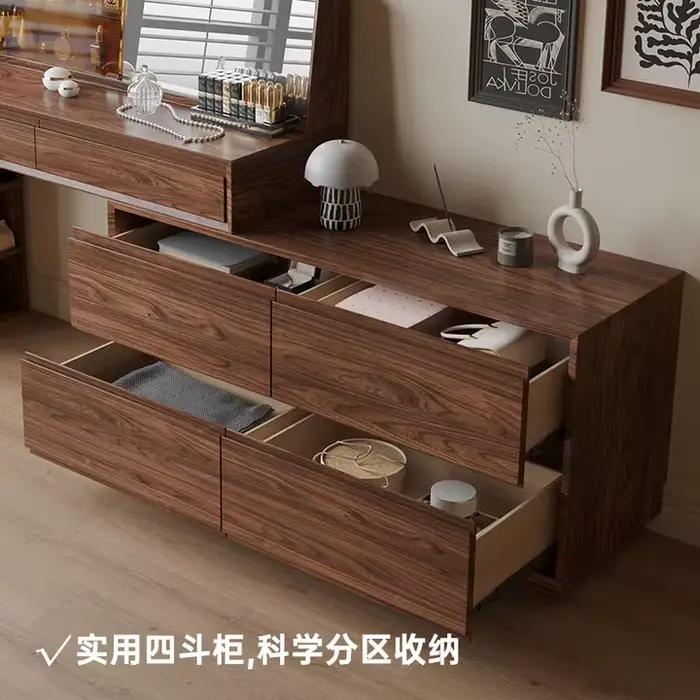 Commode coffre intégré 2025 armoire de chevet chambre table de maquillage mobile rétractable 1.2 mètres