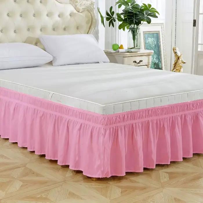 Jupe de lit élastique de couleur unie