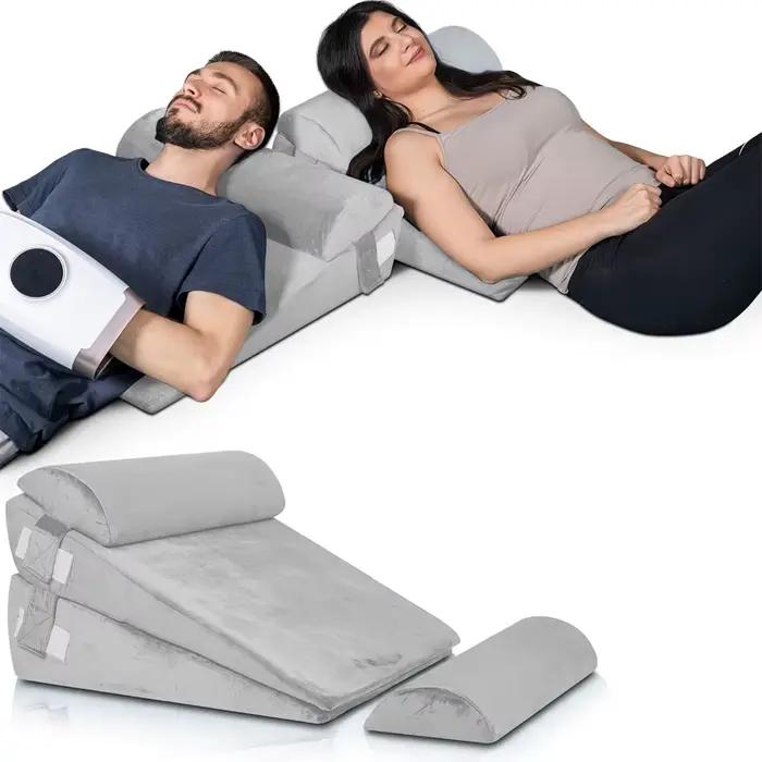 Ensemble de 4 coussins de lit réglables en mousse à mémoire de forme