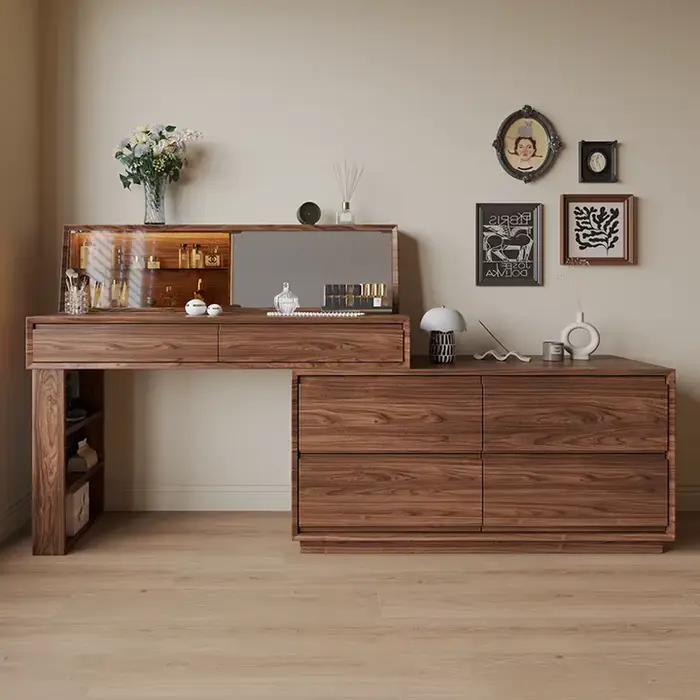 Commode coffre intégré 2025 armoire de chevet chambre table de maquillage mobile rétractable 1.2 mètres