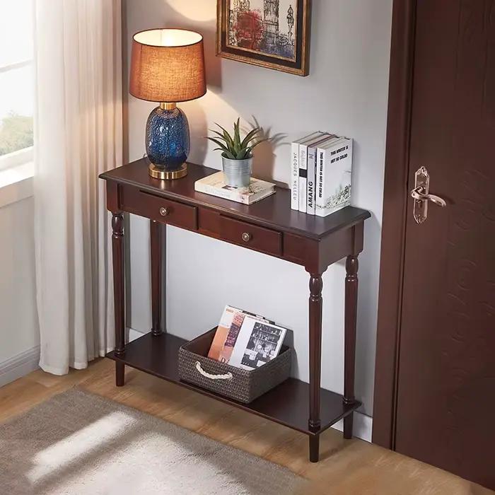 Tables de console rétro américaines avec tiroirs