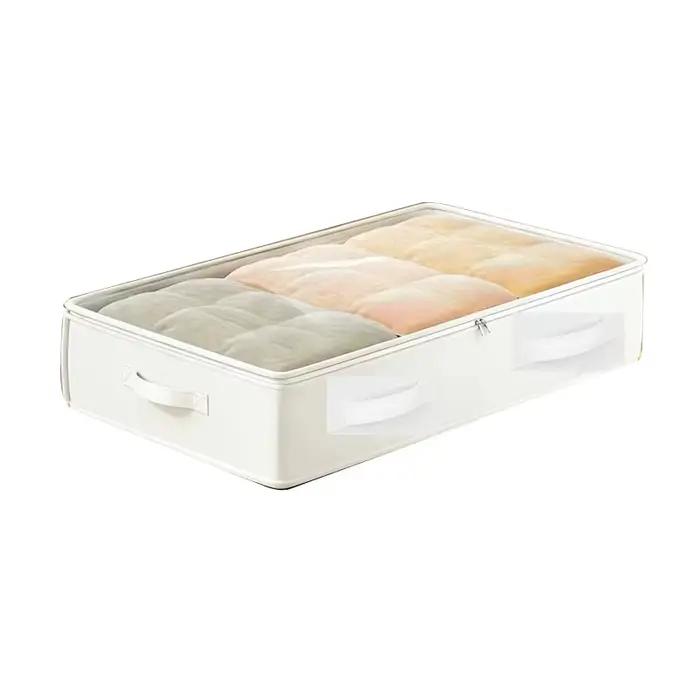 3 boîtes de rangement sous le lit blanches | Pliable