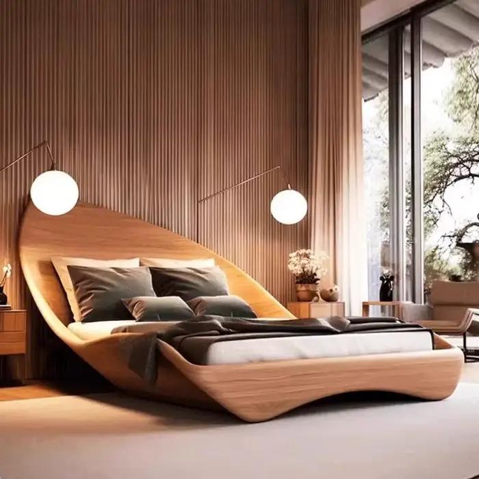Cadres de lit modernes en bois reine européenne chambre enfants Design lit de luxe filles Cama Inteligente maison accessoires