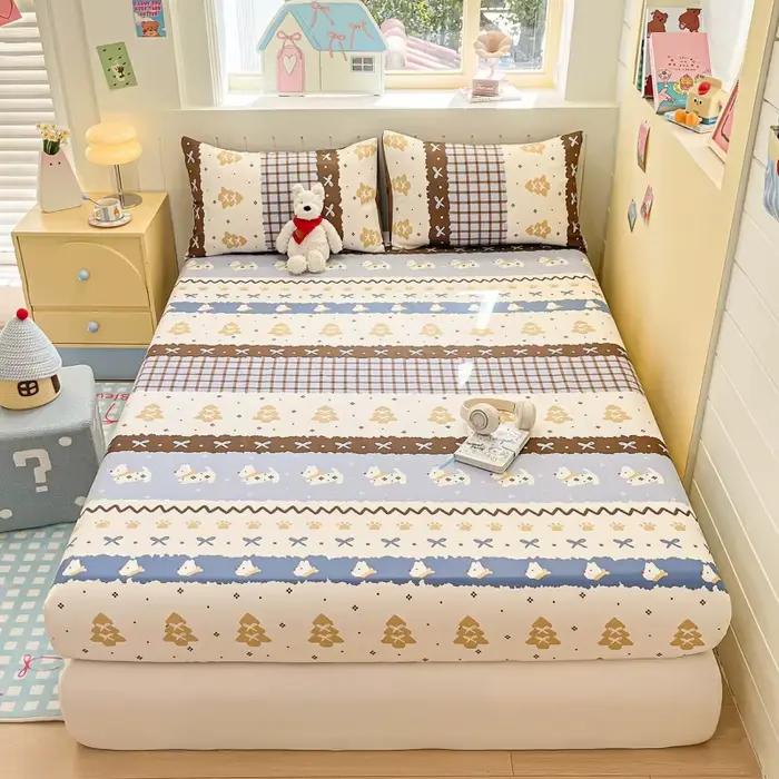Drap de lit 100% coton pour adultes et enfants