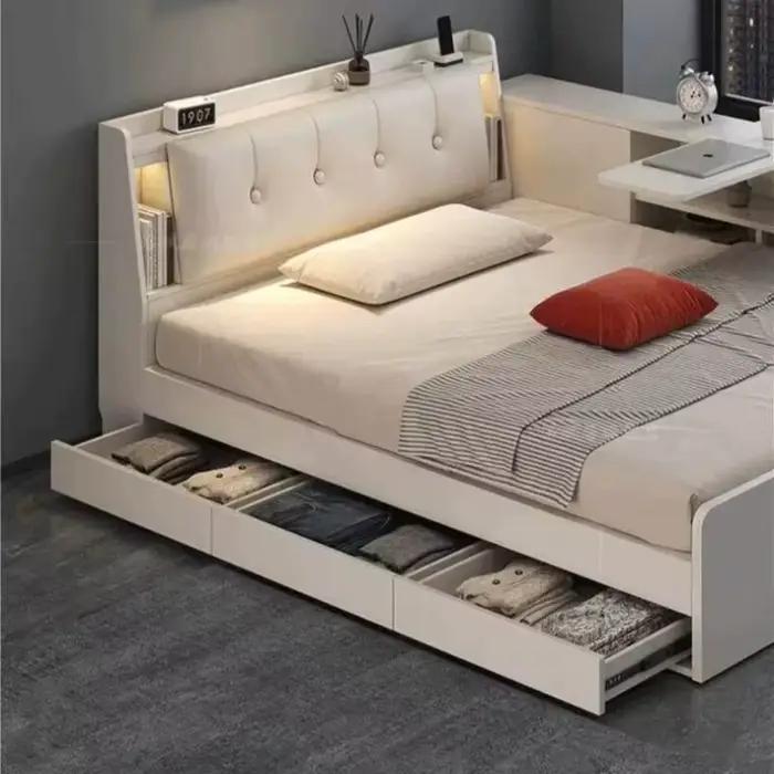 Lits de chambre japonais style loft 180x200 Queen avec rangement unique