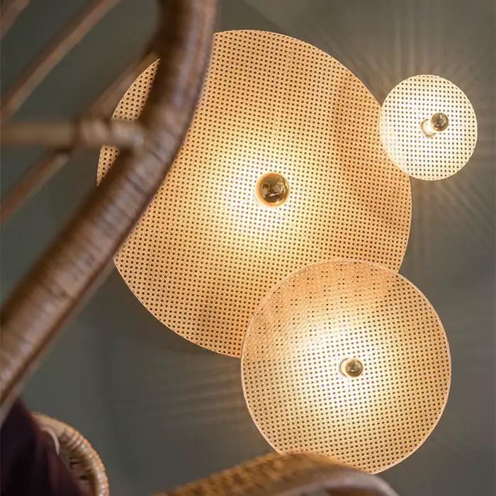 Applique murale beige classique japonaise lampe en bambou Aromas Del Campo loft lampe en rotin faite à la main pour la maison restaurant chambre éclairage de chevet