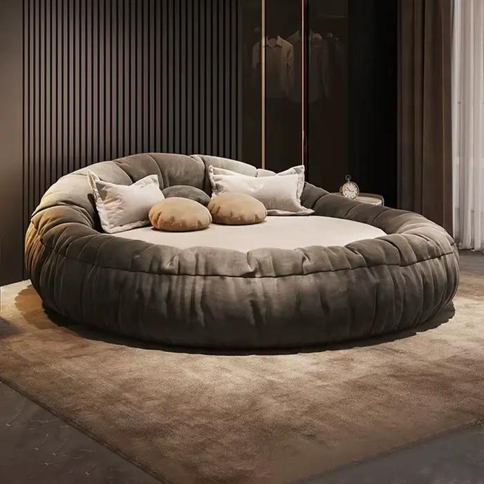 Lit double rond de luxe 180x200 pour adultes