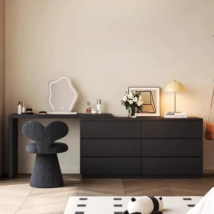 Coiffeuse en bois noir italien Vintage rangement Design