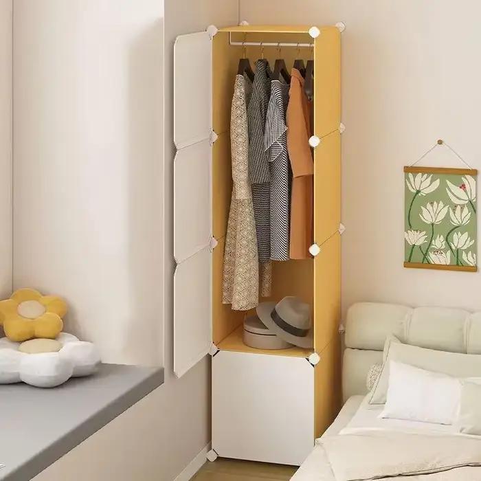 Armoire Modulaire Économique Ouverte Minimaliste Moderne Nordique avec Étagères de Maquillage