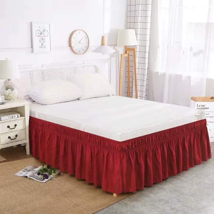 Jupe de lit élastique de couleur unie
