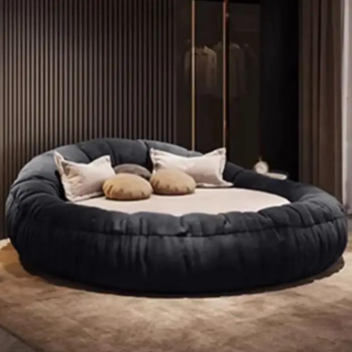 Lit double rond de luxe 180x200 pour adultes